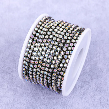 Crystal 10 Yard Rhinestones Trim Stone Cup Chain Gold Diamond Strass Decorative Applique Crystal Trimmings For Dresses - Gun-