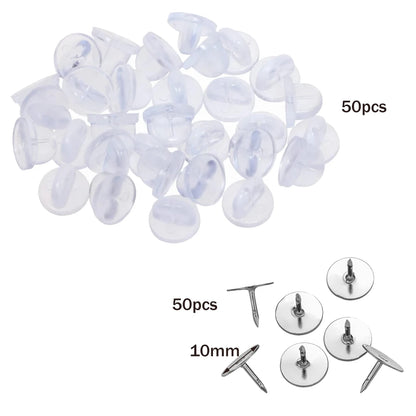 50/100/200 Pairs Enamel Pin Backs Tie Tacks Blank Pins with Rubber Pin Backs for DIY Lapel Pin Brooch Badge Jewelry Craft Mak