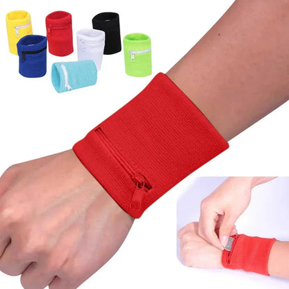 Sports Wristband with Zipper Pouch Running Sports Arm Band Bag For MP3 Key Card Storage Bag Basketball Sweatbands Wristband B