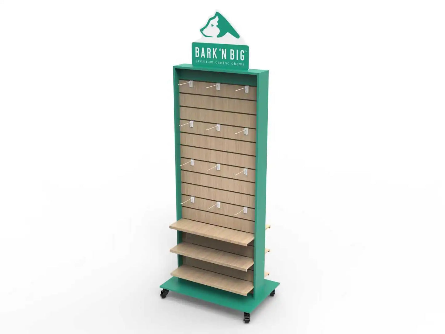 Custom Logo Retail Brand Store Display Racks Pet Toy Display Stand Floor Wood Double-sided Stand