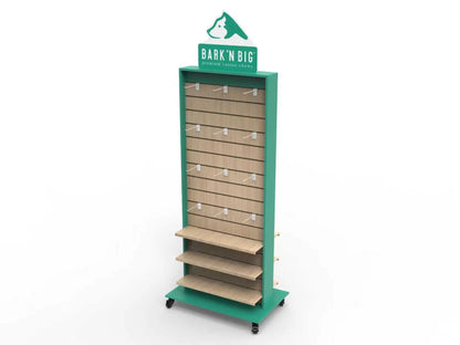 Custom Logo Retail Brand Store Display Racks Pet Toy Display Stand Floor Wood Double-sided Stand