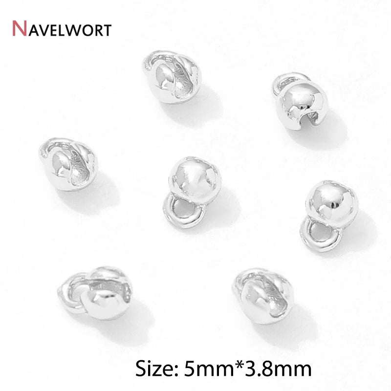 End Caps For Jewelry,10/20Pcs 18K Gold Plated Brass Metal End Caps For DIY Bracelet Necklace Making Finding,Supplies For Jewe