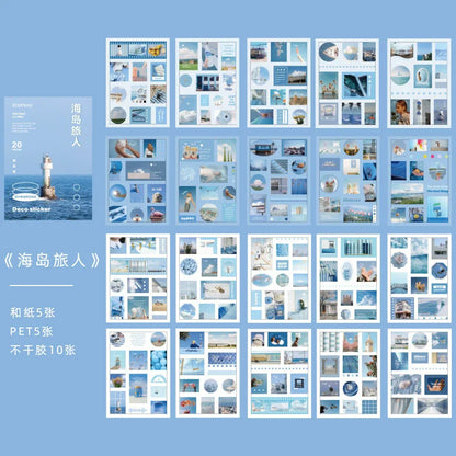 Stickers Book Landscape Decorative Decal Film Impression Seal For DIY Diary Planner Scrapbook Album School Supplies Stationer