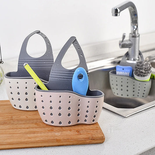Kitchen Sink Holder Hanging Drain Basket Adjustable Soap Sponge Shelf Organizer Bathroom Faucet Holder Rack Kitchen Accessori