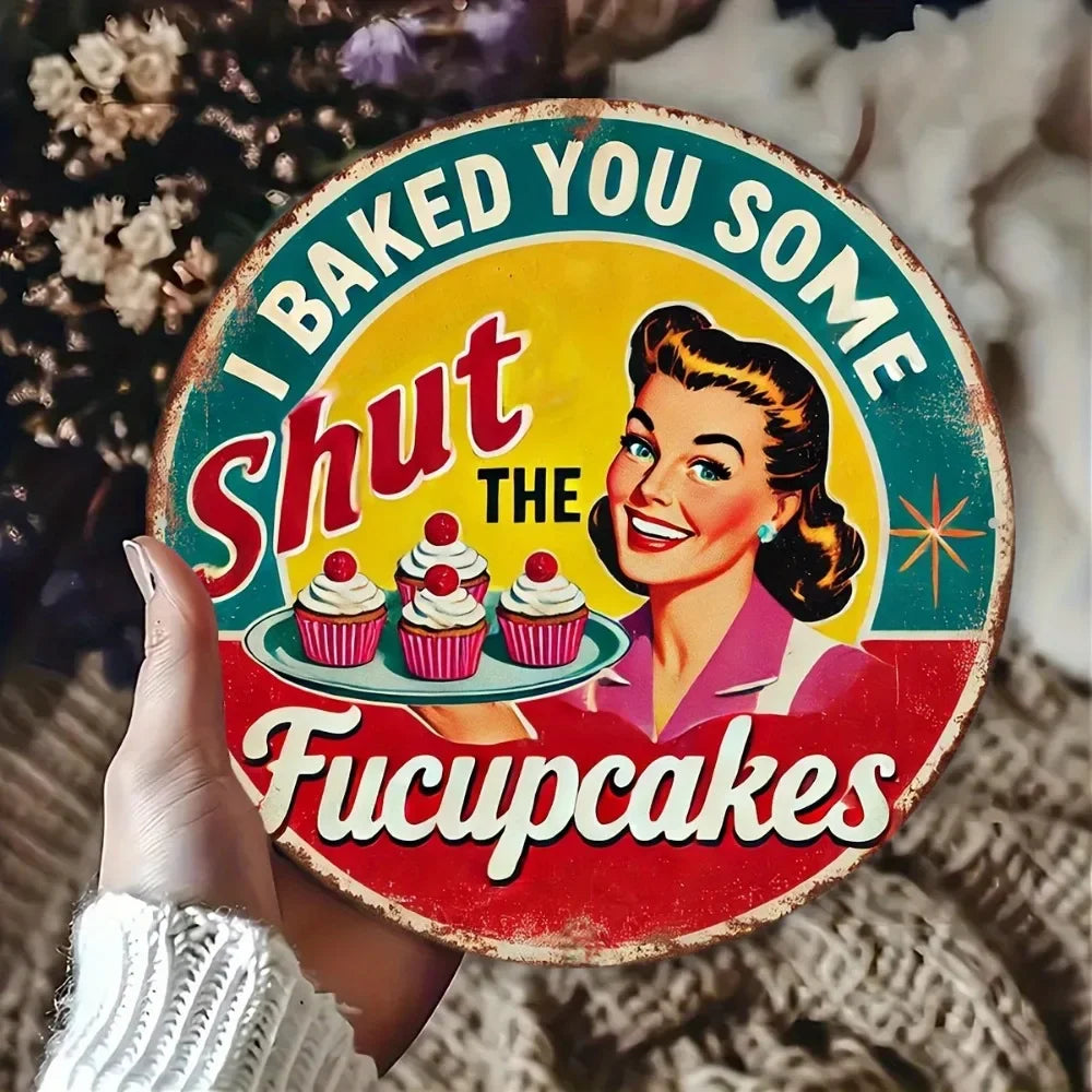 Bohemian 'I Baked You Some Cupcakes' Wall Art - for Home, Cafe, Bar & Garage Decor | Rustic Look,High-Quality Print,easy Hang