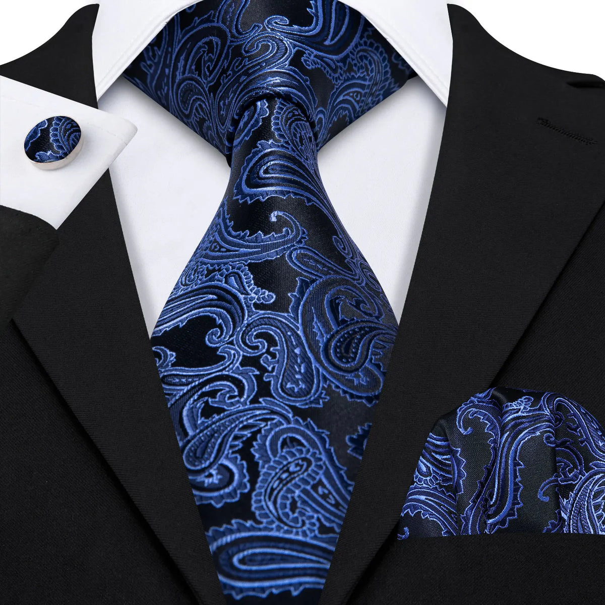 Men Tie Gold Navy Blue Striped Tie Barry.Wang 3.4" Jacquard Party Wedding Woven Fashion Designers Necktie For Men silk Busine
