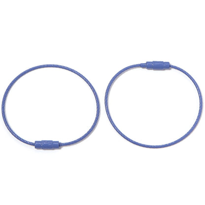 10pcs/lot Stainless Steel Wire Keychains Colorful Round Cable Loop Screw Lock Rope Rings For DIY Keyrings Key Chains Accessor