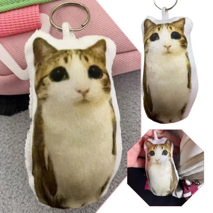 Cat Voice Keychain With Sound Funny Cute Rotating Keyring Pendant Portable Plush Cartoon Bag Pendant Gift For Backpacks 열쇠고리