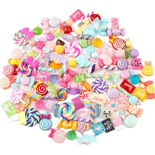 30pcs Random Candy Slime Charms Cute Set Mixed Resin Sweets Flatback Slime Making Supplies for DIY Craft Making and Ornamen D