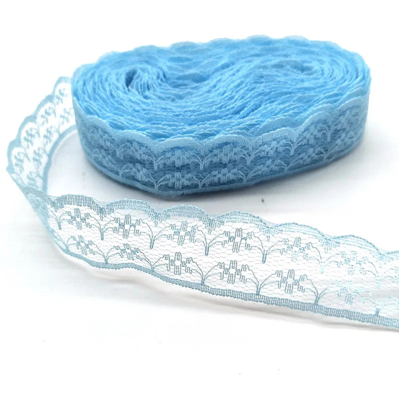 10 Yards High Quality Beautiful White Lace Ribbon Tape 22MM Lace Trim DIY Embroidered For Sewing Decoration African Lace Fabr