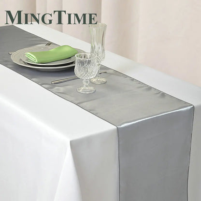 Satin Table Runner 30cm X 275cm Wedding Party Supply Christmas Home Modern Coffee Dining Luxury Table Decoration 12" X 108" -