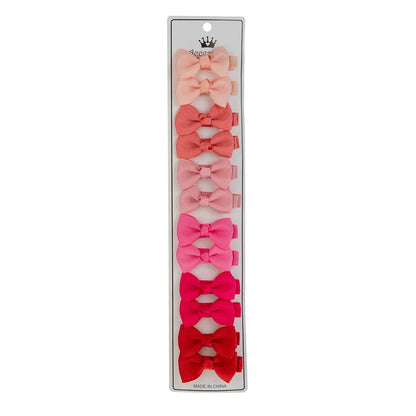 12Pcs/Lot Solid Color Grosgrain Ribbon Bowknot Kids Hair Clips Handmade Bows Baby Girls Barrettes Hairpins Photo Props Gift S