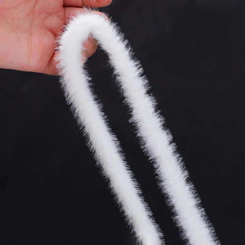 1m Faux Fur Ribbon Tapes DIY Apparel Sewing Fluffy Trim Fabric Sewing Stage Costume Plush Artificial Fur Stripe Decoration