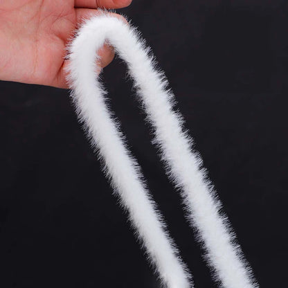 1m Faux Fur Ribbon Tapes DIY Apparel Sewing Fluffy Trim Fabric Sewing Stage Costume Plush Artificial Fur Stripe Decoration