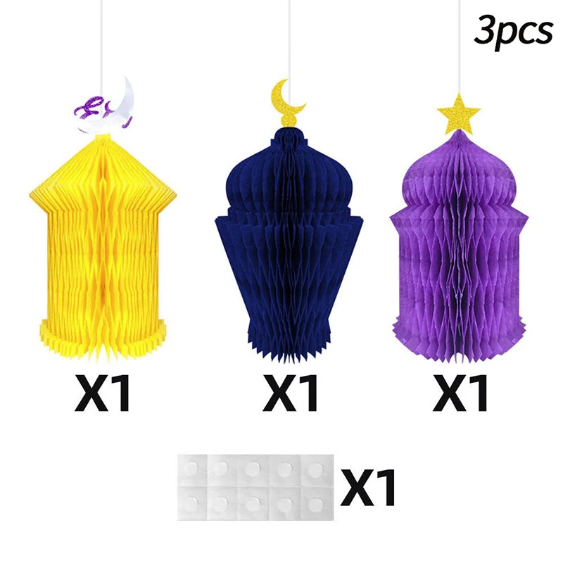 Ramadan decorations 2026 Honeycomb Ball Party Favors Gifts Ramadan Decoration 2026 Ramadan Festival Eid Bedroom Backdrop Deco