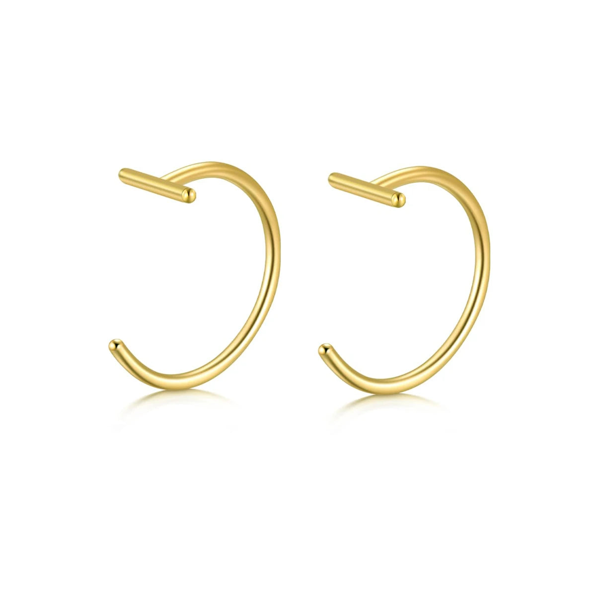 18G Clip-On Fake Lip Ring Stainless Steel Hypoallergenic Punk Non Piercing Lip Hoop 18K Gold Plated Cartilage Conch Cuff Earr