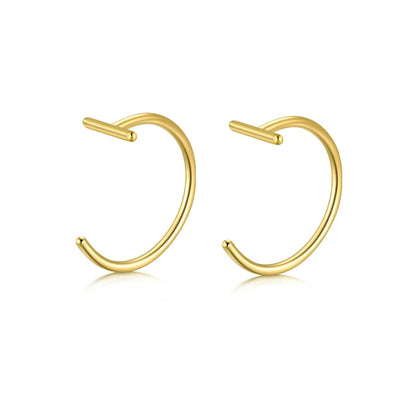 18G Clip-On Fake Lip Ring Stainless Steel Hypoallergenic Punk Non Piercing Lip Hoop 18K Gold Plated Cartilage Conch Cuff Earr