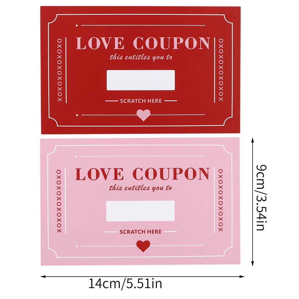 10Pcs/20Pcs Scratch-Off Love Coupons Couple Scratch Off Cards Valentine's Day Wedding Anniversary Creative Gifts