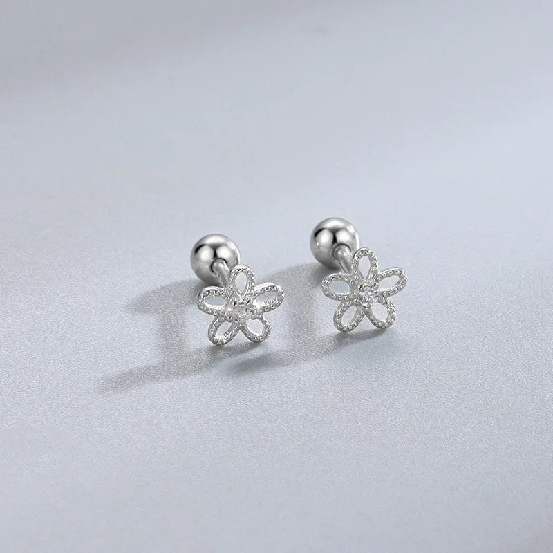 New Fashion Heart Stud Earrings for Women Hypoallergenic Screw Cartilage Helix Earring Girls Piercing Accessories Jewelry Gif