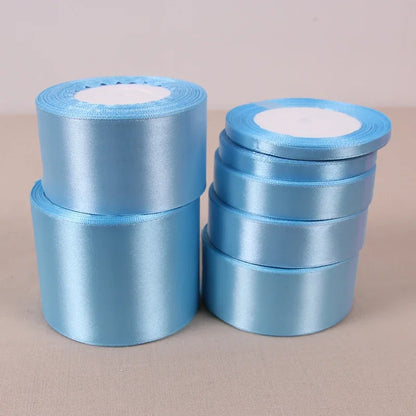 6mm 10mm 15mm 20mm 25mm 40mm 50mm Sky Blue Satin Ribbons Christmas Wedding Party Decoration Gift Wrapping Light Blue Ribbons