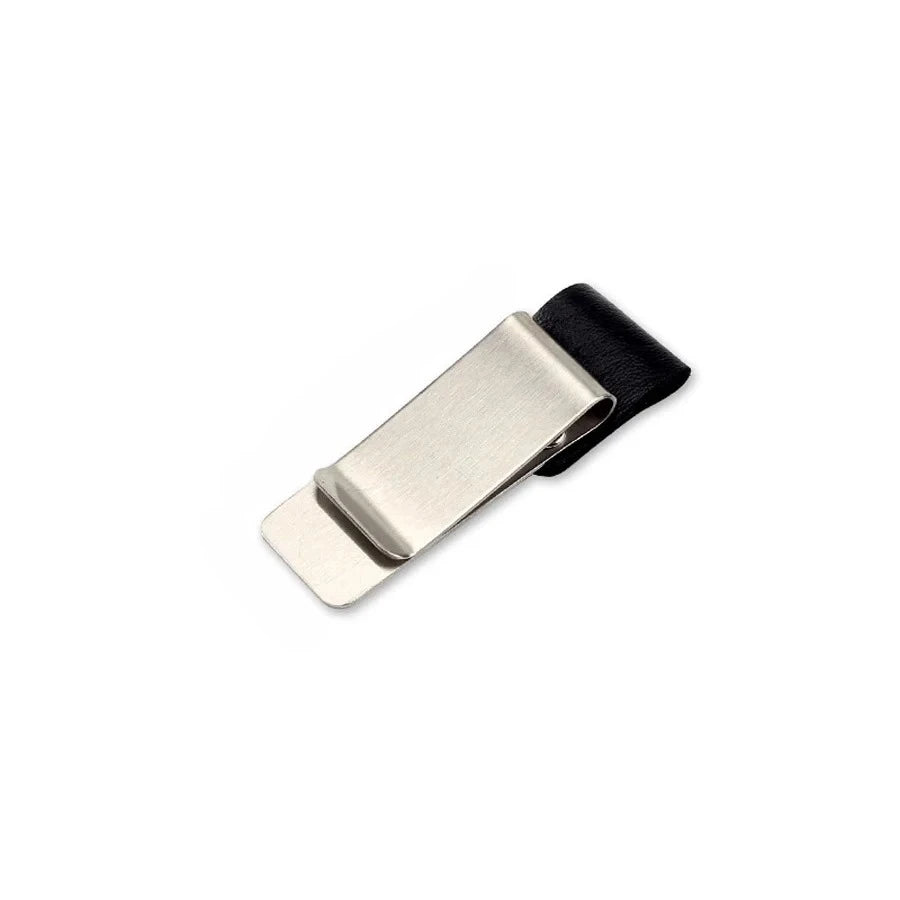 Handmade Leather Brass Stainless Steel Pen Holder Clip Journal Notebook Paper Folder Writing Office Supplies - C
