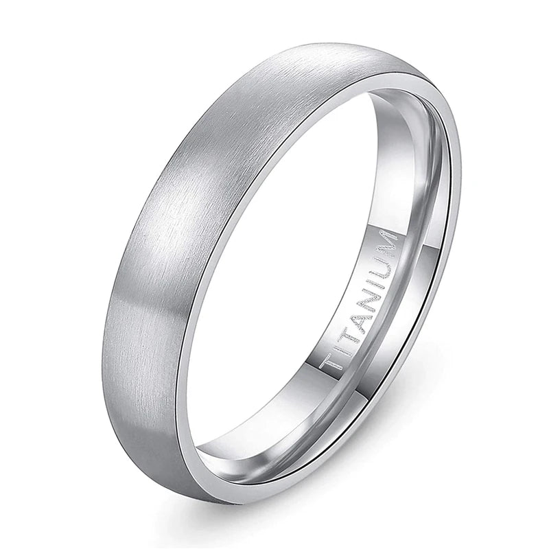 Tigrade 4/6/8mm Brushed Simple Silver/Black Color Titanium Ring Men Minimalist Wedding Band Engagement Rings Women Male Jewel