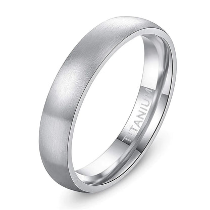 Tigrade 4/6/8mm Brushed Simple Silver/Black Color Titanium Ring Men Minimalist Wedding Band Engagement Rings Women Male Jewel