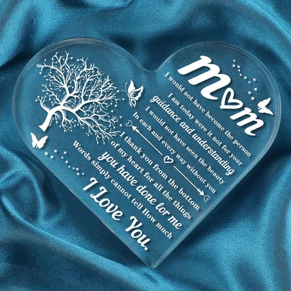 heart transparent Acrylic ornaments decorations gift for my mom birthday present from family souvenir for my mother gift X075