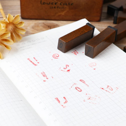 Journal Go 28pcs Alphabet Number Week Stamps Vintage Wooden Letter Stamp Set for Craft Card Making Planner Scrapbooking Journ