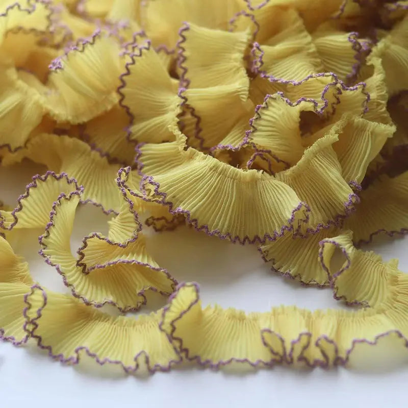 Colored 3cm Dog Teeth Collar Folded Lace for Dress Children's Clothing Skirt Collar Skirt Edge Garment Material Accessories X