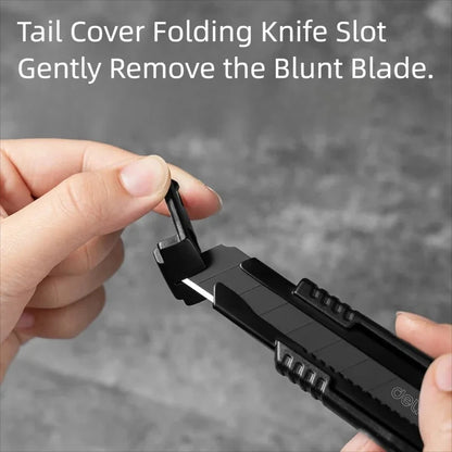 Deli Heavy Duty Utility Knife Black SK5 Carbon Steel Blades 9mm/18mm Auto-Retractable Box Cutter Sharp for Cardboard Cartons