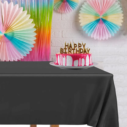 183×137cm Black Table Cover Disposable Plastic Tablecloth for Wedding Decoration Birthday Party Supplies Table Decor