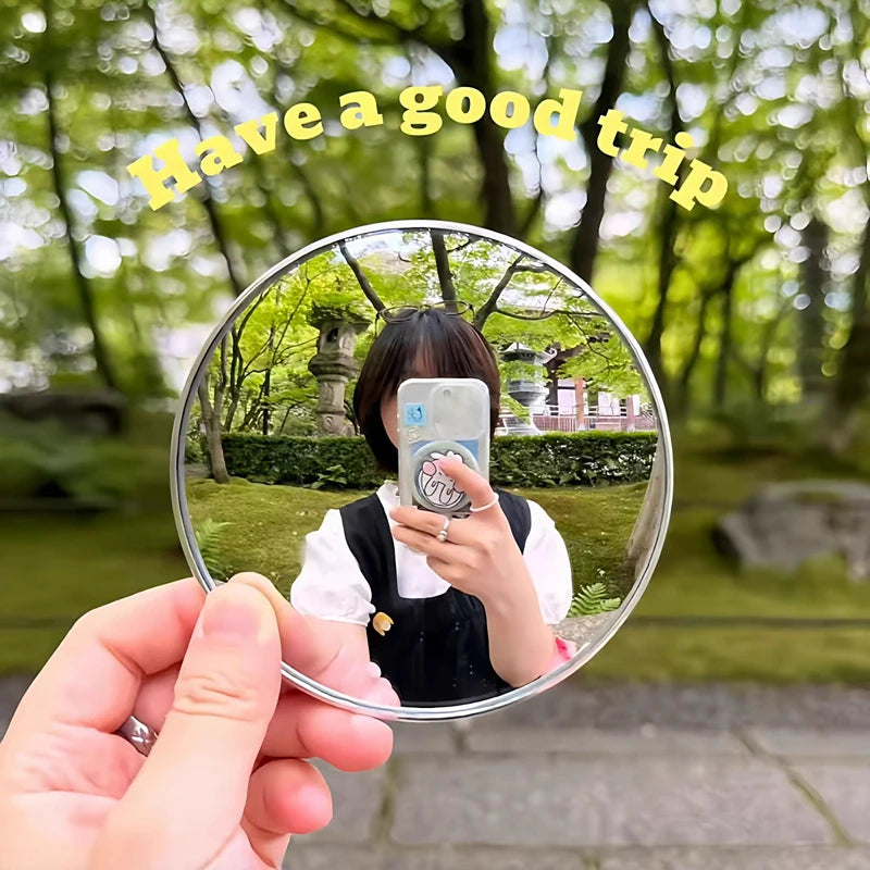 Round Convex Mirror Travel Selfie Photo Props High-definition Mirror Portable Makeup Mirror Handheld Photography Mirrors