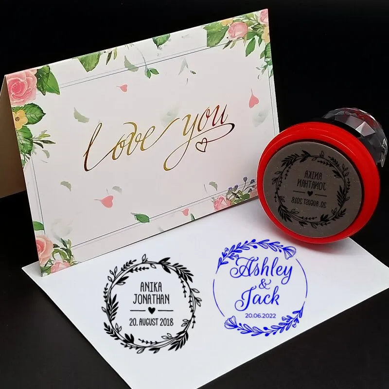 Round Stamp Personalized your own Logo Customized Photosensitive ink Stamp Personalized Custom Self Inking Stamp Rubber Stamp