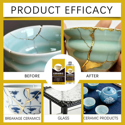 Kintsugi Repair Kit Gold Ceramic Glue Food Safe Adhesive for Broken Pottery Plate Cup Bowl Bathtub Craft Art Restoration
