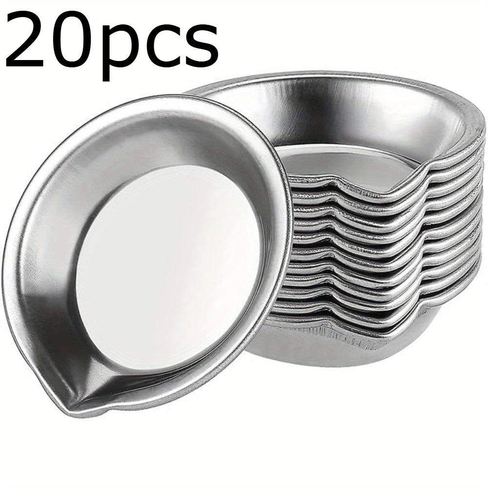 5/10/20pcs Durable Stainless Steel Paint Palette Set,Round Mixing Trays for Artists - Metal Art Supplies for Home and School 