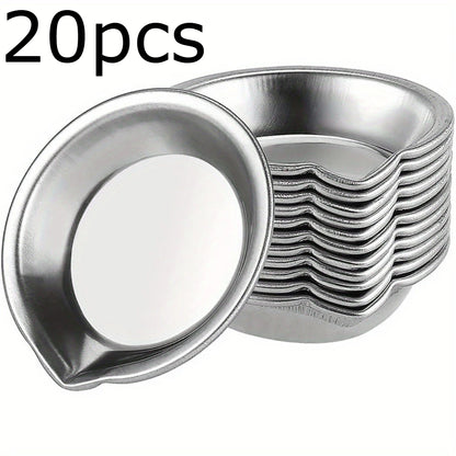 5/10/20pcs Durable Stainless Steel Paint Palette Set,Round Mixing Trays for Artists - Metal Art Supplies for Home and School 