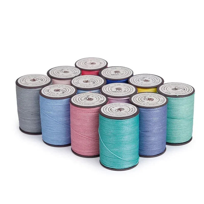 Round Leather Sewing Thread, Waxed Cord for Leathercraft, DIY Necklace Bracelet Thread, 63 Color Options, Durable Waxed Finis