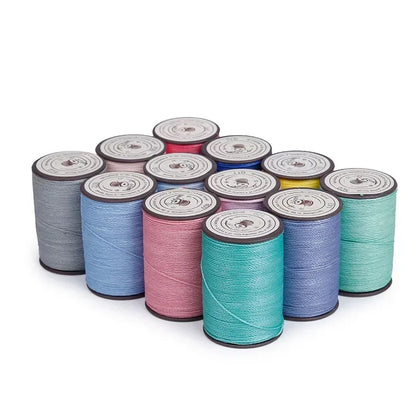 Round Leather Sewing Thread, Waxed Cord for Leathercraft, DIY Necklace Bracelet Thread, 63 Color Options, Durable Waxed Finis