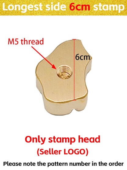 Custom Logo Branding Iron Heating Stamp Personalized Hot Brass for Bakery Cake Bread Burger Wood DIY Gift Electric Stamping M
