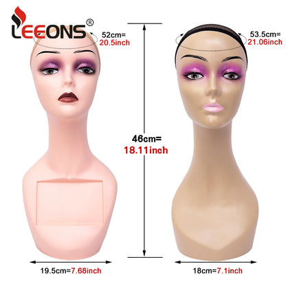 Manikin Wig Display Stand Female Mannequin Pvc Realistic Mannequin Head Bust For Wigs Display Making Styling Hats,Sunglasses