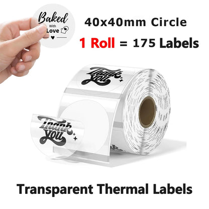 Munbyn/Nelko Holographic Laser Label Sticker Matte Silver Thermal Paper for M110 M220 M200 E210 P50 PM220 DETONG P1 WP9520 Ma