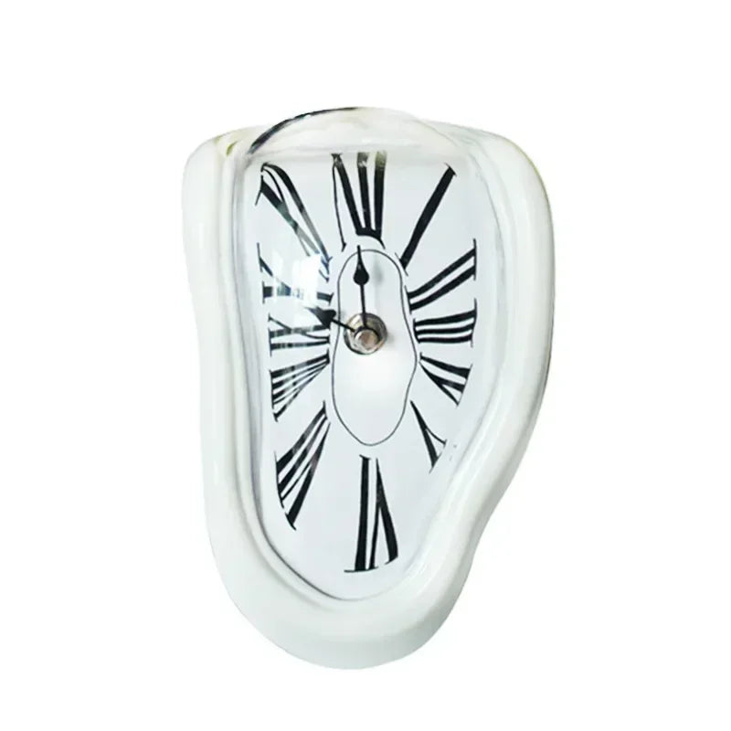 2026 New Novel Surreal Melting Distorted Wall Clocks Surrealist Salvador Dali Style Wall Decororation Home Garden Clock - WHI