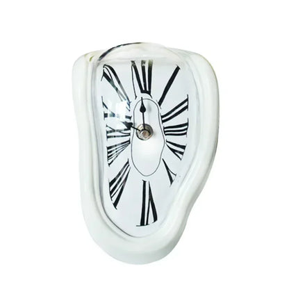 2026 New Novel Surreal Melting Distorted Wall Clocks Surrealist Salvador Dali Style Wall Decororation Home Garden Clock - WHI