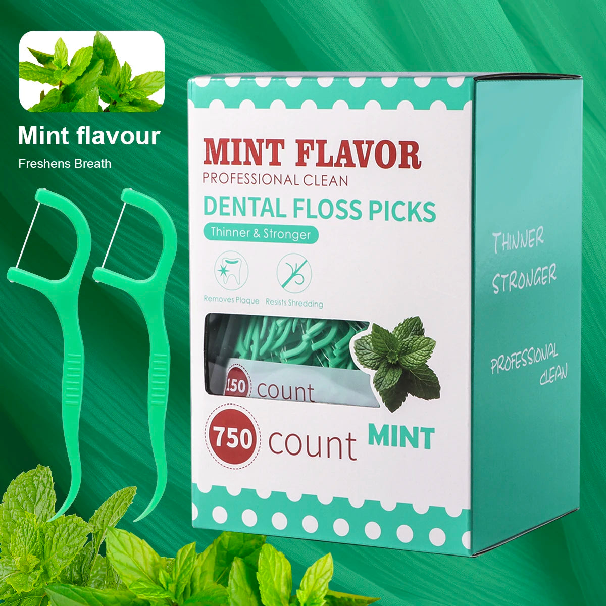 Mint Dental Floss Stick - Home Portable Disposable Care Dental Floss Stick - Oral Care - Deep Cleaning - Interdental Cleaning