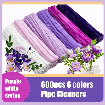 600pcs Multi-Colored, Flower Making Kit, Arts and Craft Supplies, Pipe Cleaners Kit, Pipe Cleaner for Flower, Craft Supplies 