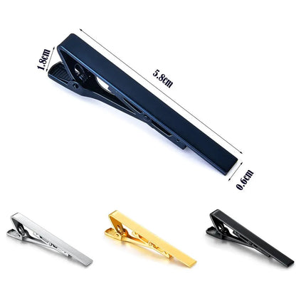 Elegant Classic Men's Tie Clip Lightweight Portable Tie Pin Metal Necktie Bar Dress Shirts Accessories for Wedding Ceremony