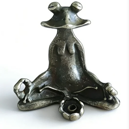 Retro Copperware Incense Socket Zen Frog Ornaments Solid Pure Copper Frog Tea Pet Incense Holder Ornaments