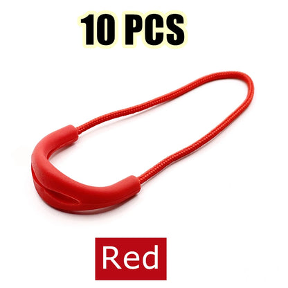 10 Pcs/Pack Mix Color Zipper Pull Cord Zipper Head Pull Puller End Fit Rope Tag Fixer Zip Cord for Garment Bags Accessory - R