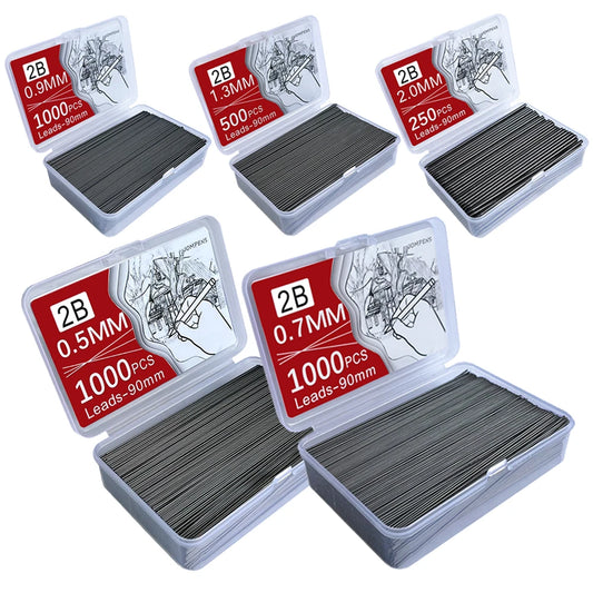 1000Pcs Mechanical Pencil Lead Core 0.5 0.7 0.9 1.3 2.0mm Large Capacity Replaceable Pencil Refills Student Affordable Gift B